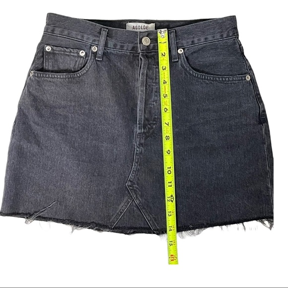 Agolde Quinn Revolve High Rise Button Fly Denim Mini Skirt - Picture 7 of 16